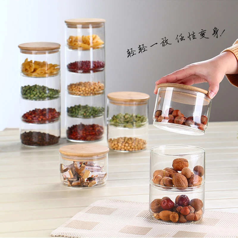 Food Storage Glass Container Set - Nowy zestaw 3-warstwowych szklanych pojemników kuchennych