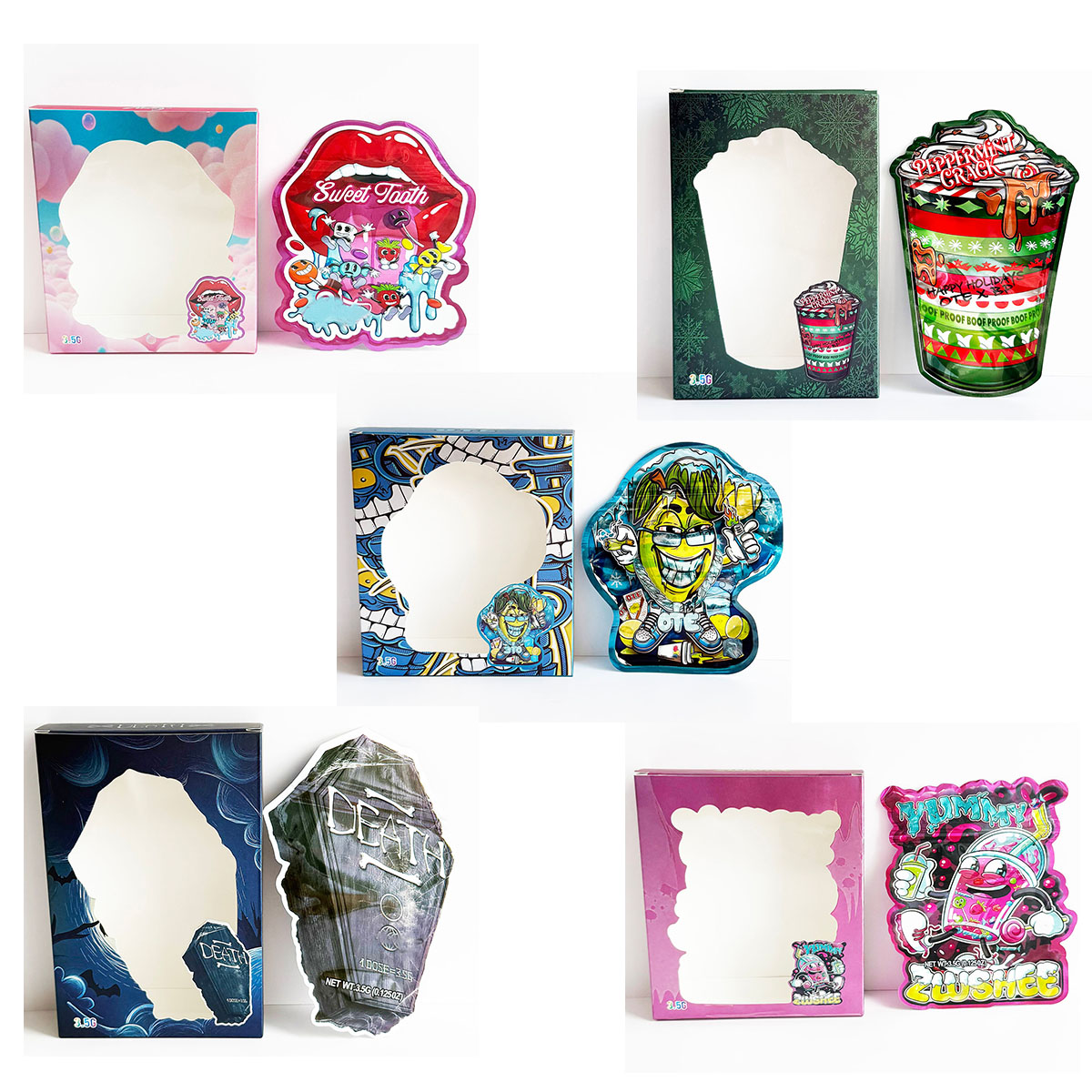 Food Storage In Mylar Bags - Zestaw opakowań prezentacyjnych o nietypowym kształcie,