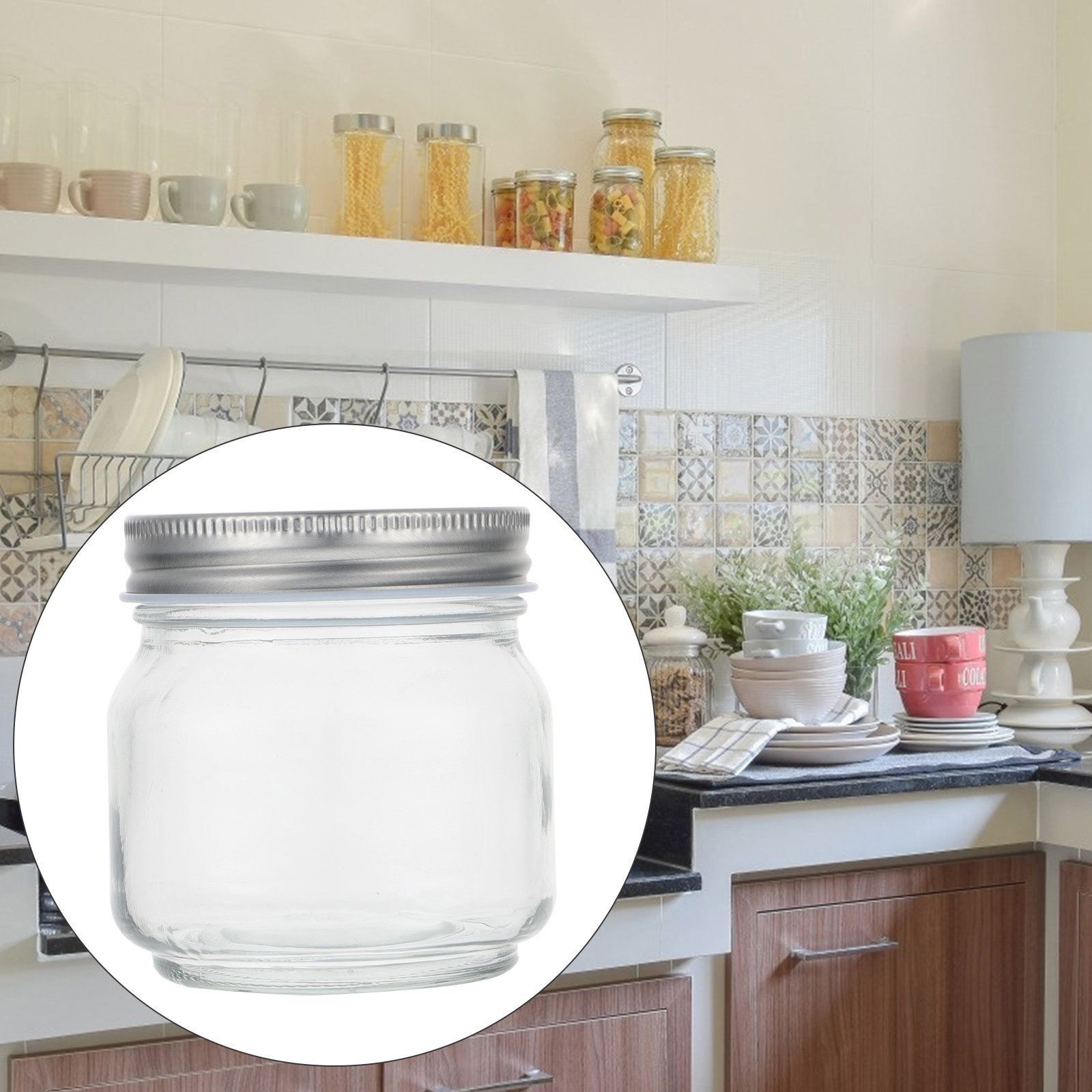 Food Storage Glass Container Set - Zestaw 6 szklanych słoików typu Mason,