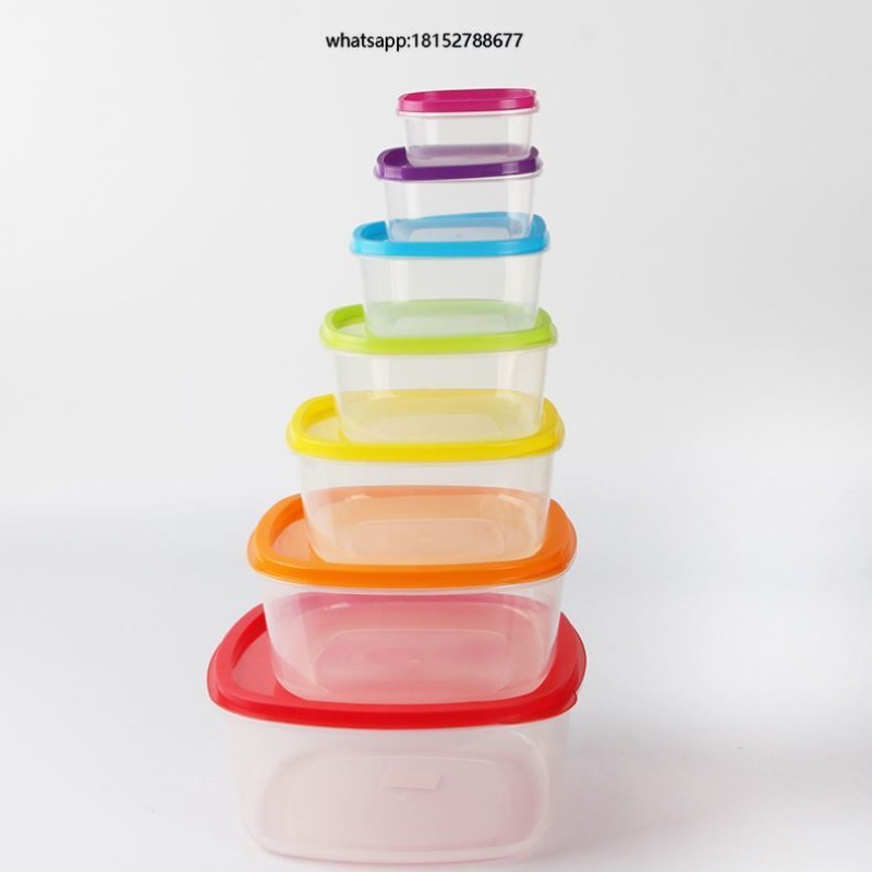 Food Storage And - Rainbow 7-częściowy plastikowy pojemnik na żywność,