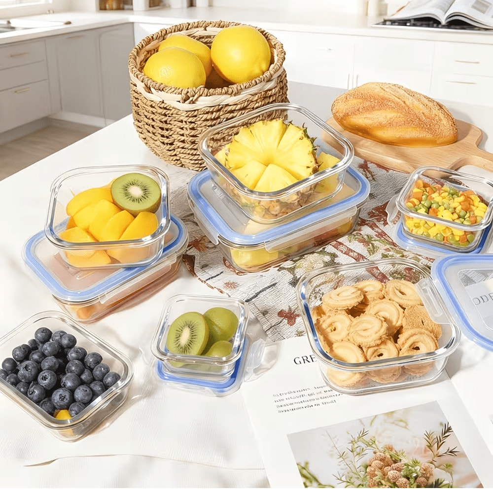 Food Storage Glass Box - 16 szklanych pojemników do przechowywania żywności,