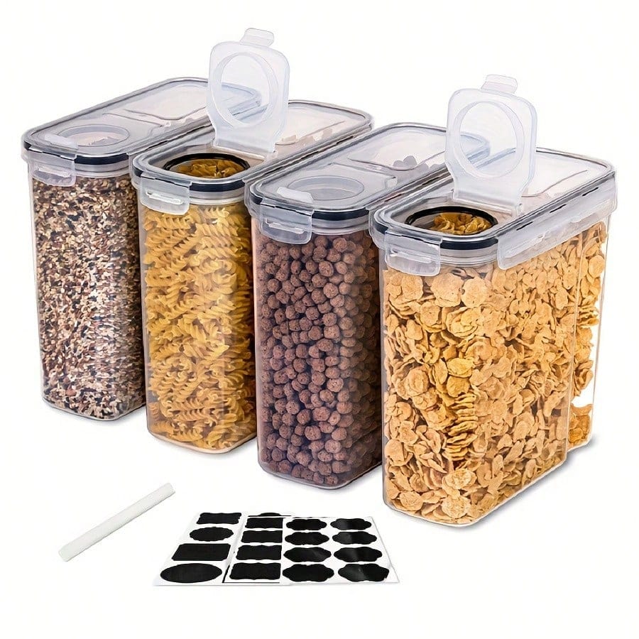 Food Storage On Table - Zestaw 4 szczelnych pojemników do przechowywania