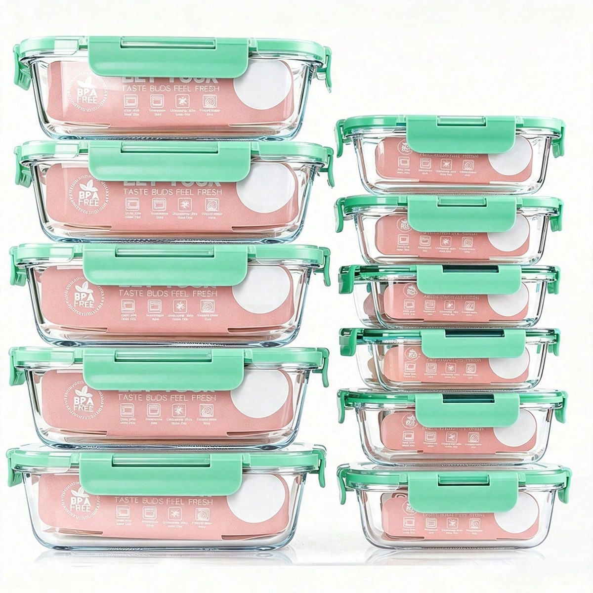 Food Storage Glass Box - 10 sztuk szklanych pojemników do przygotowywania