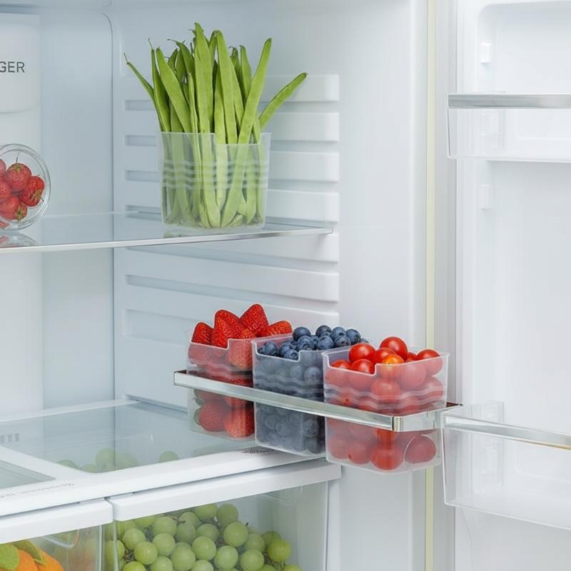 Food Storage Plastic Boxes - 4 sztuki przezroczystych, sztaplowanych pojemników do