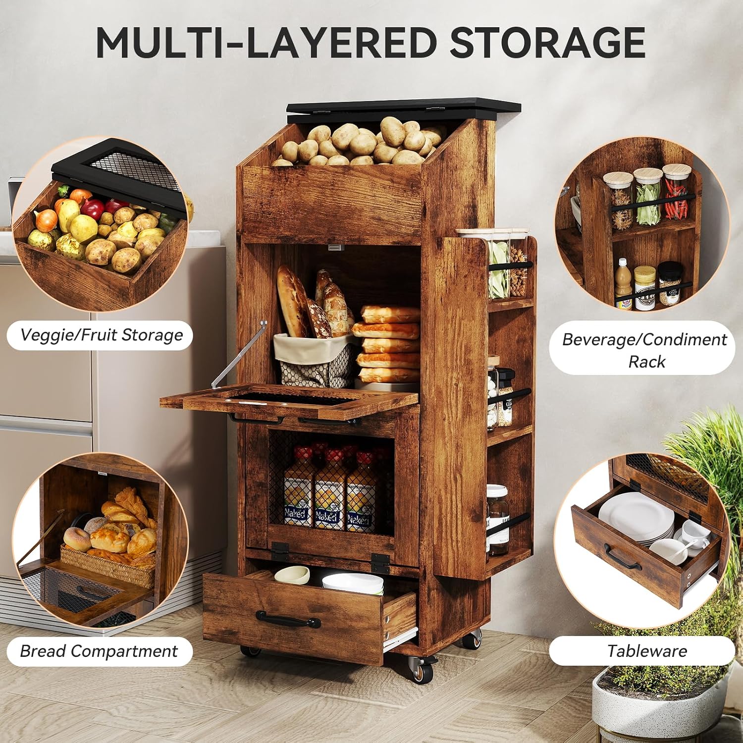 Pojemnik na ziemniaki i cebulę – Food Storage On Wheels recenzja i cena