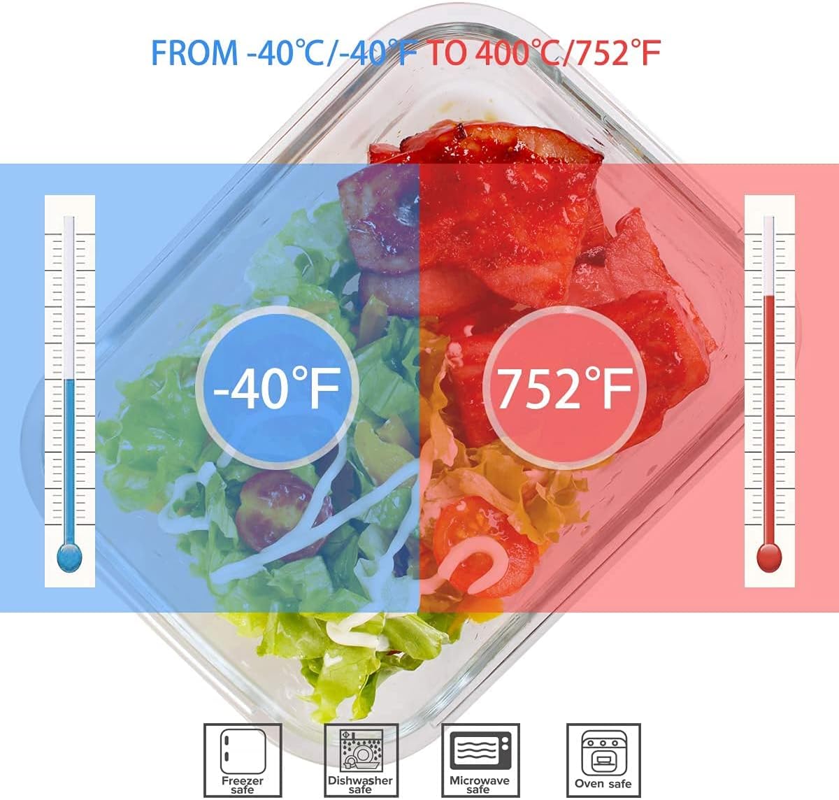 18-częściowy zestaw szklanych  – Food Storage Glass Container Set recenzja i cena