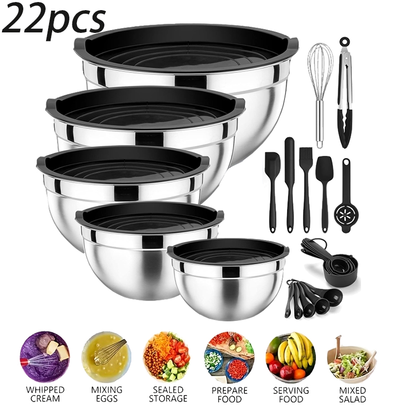 5 sztuk misk do mieszania ze s – Food Storage Bowls recenzja i cena