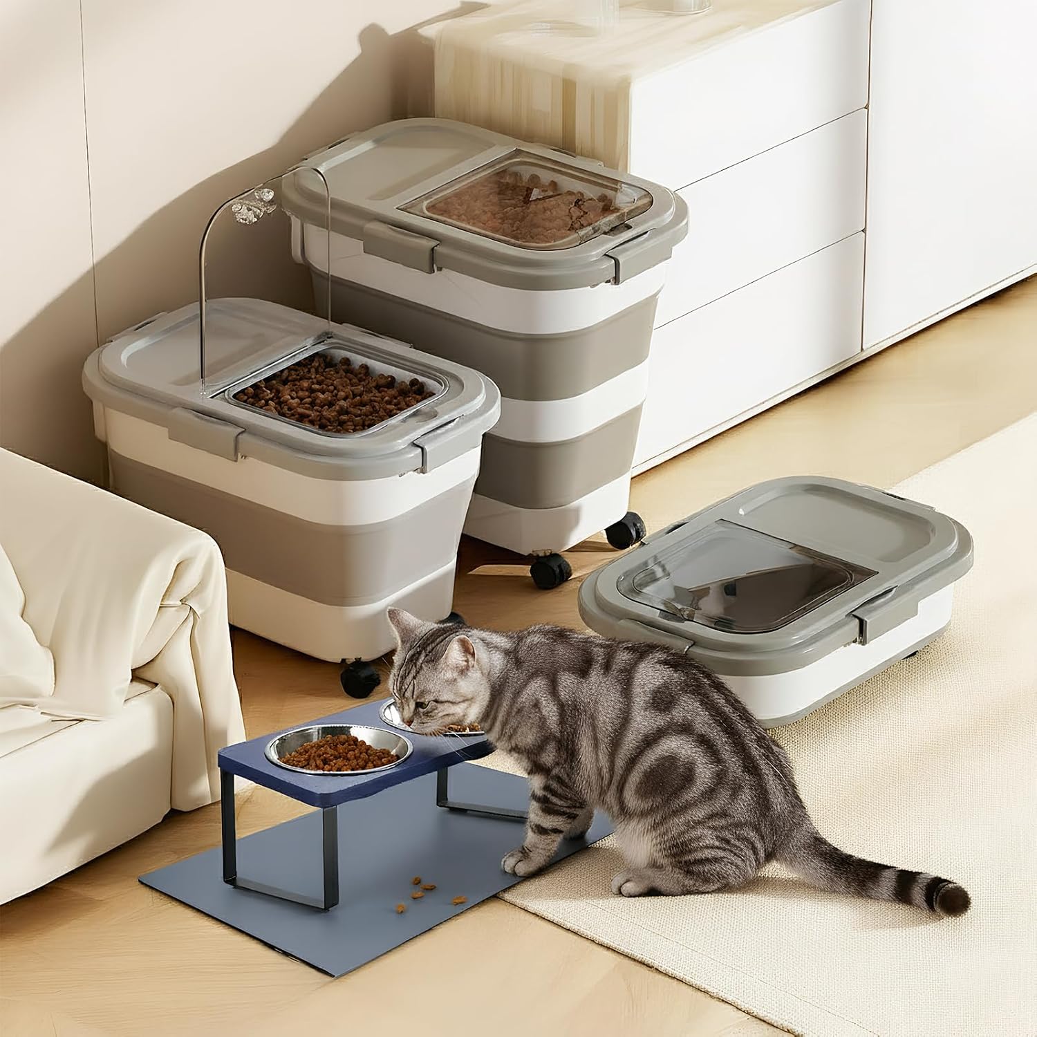 Składany pojemnik na karmę dla – Food Storage On Wheels recenzja i cena