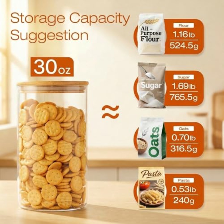 Szklane słoiki z bambusowymi p – Food Storage Glass Container Set recenzja i cena