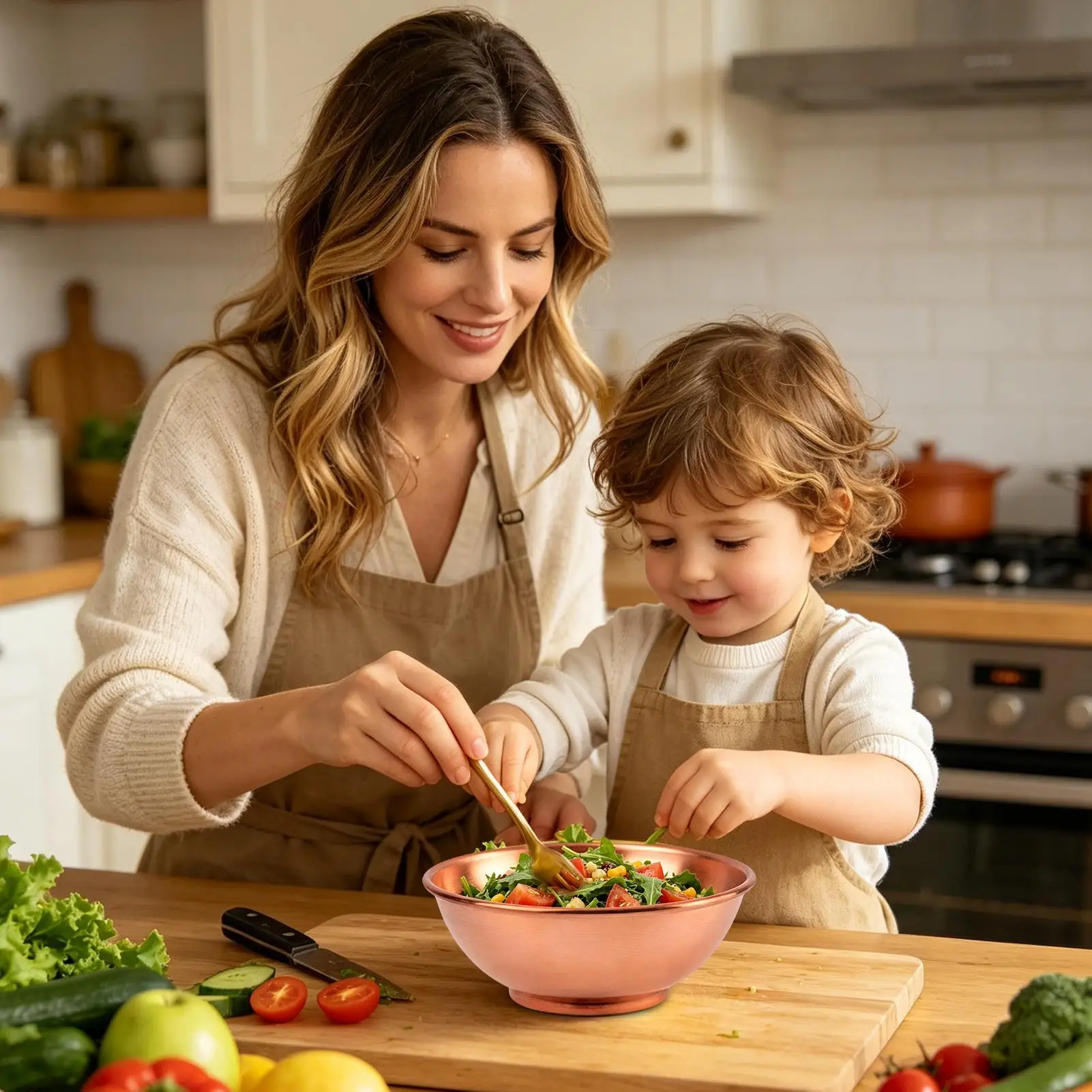 Miedziana miska, duże pojemnik – Food Storage Bowls recenzja i cena