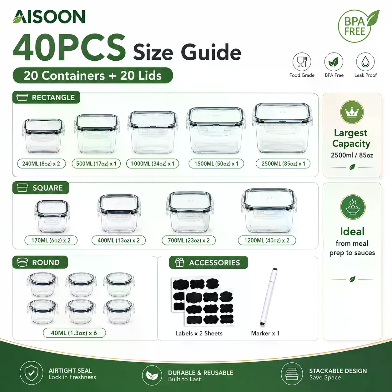 40 sztuk bardzo dużych silikon – Food Storage Bowls recenzja i cena