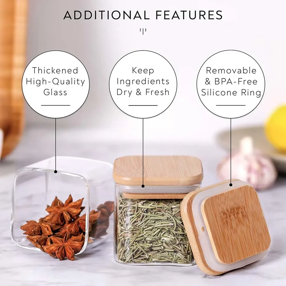 Sześcienne słoiki na przyprawy – Food Storage Glass Container Set recenzja i cena
