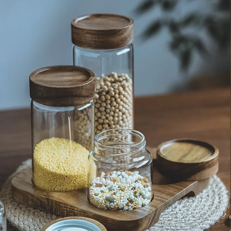 Drewniana pokrywa dozownik do  – Food Storage Glass Container Set recenzja i cena