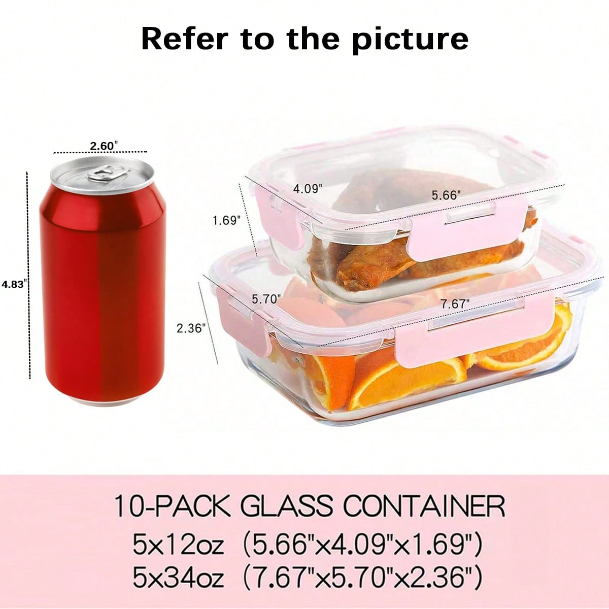 10 sztuk szklanych pojemników  – Food Storage Glass Box recenzja i cena